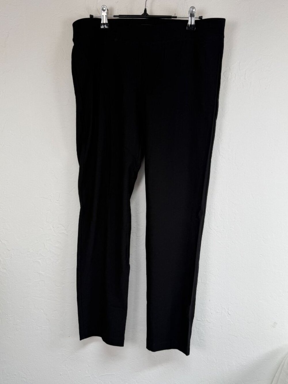 Eileen Fisher Womens Black Stretch Pull On Ankle Pants Small Crepe Flat-Front